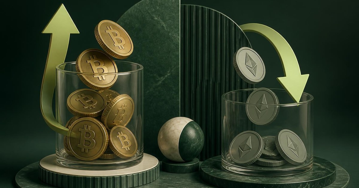 Иллюстрация к статье: Биткоин-ETF привлекли $440,73 млн за четыре сессии, отток из эфирных фондов продолжается