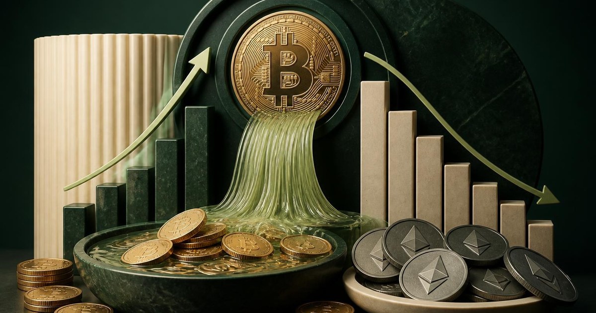 Иллюстрация к статье: Биткоин-ETF привлекли около $550 млн за первые две сессии недели