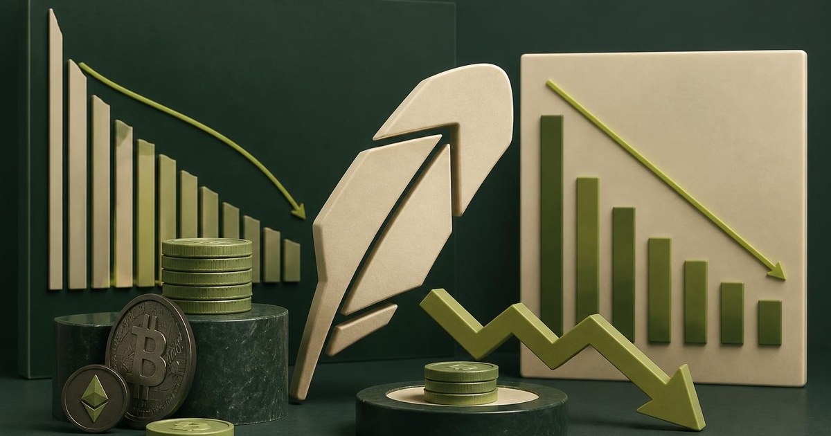 Иллюстрация к статье: Криптовалютная выручка Robinhood снизилась на 55% в III квартале 2026 года