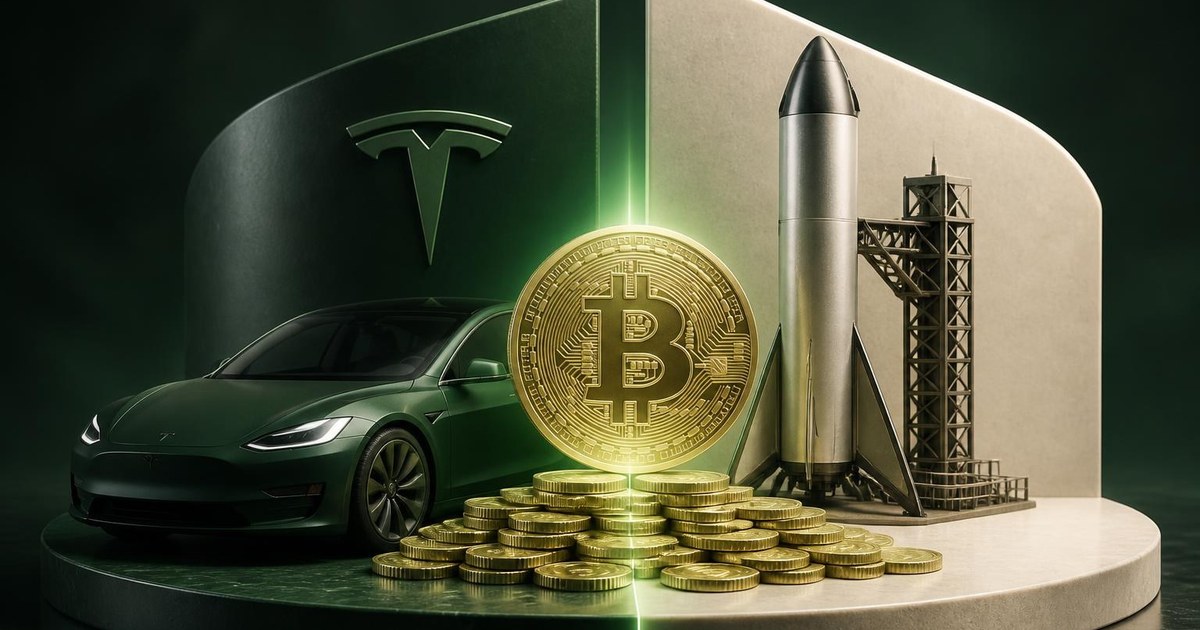 Иллюстрация: Маск поддержал возможное слияние Tesla и SpaceX, владеющих 30 221 BTC